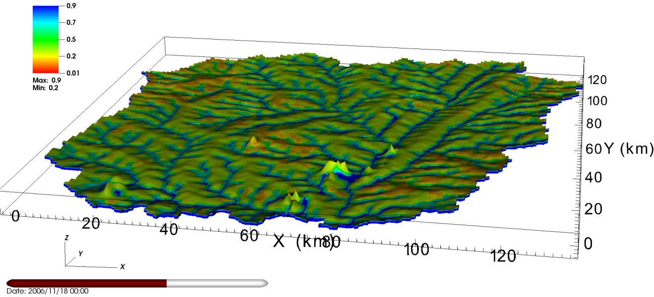 <p>Mise en oeuvre du modèle hydrologique Parflow-CLM sur le bassin de l'Ouémé Supérieur.</p>