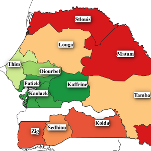 Détection et suivi des évènements potentiellement à fort impact au Sénégal par une analyse des périodes sèches et humides (« dry » et « wet spells ») et leur influence sur les rendements agricoles